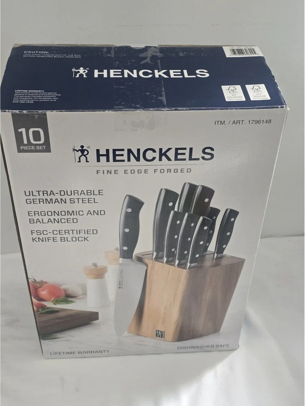Henckels Fine Edge Forged 10-piece Knife Block Set German Steel Lifetime Warr